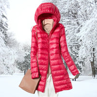 Mina | Ultraleichte Daunenwinterjacke – Rot