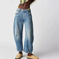 Damen Retro Jeanshose - Lässiger Schnitt – Blau