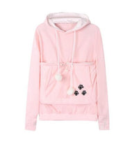 Damen Kapuzenpullover mit Tiertasche - Kuschelig & Warm - 100% Baumwolle – Rosa