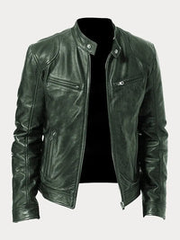 Rob | Stilvolle Lederjacke für lässige Looks – Militärgrün