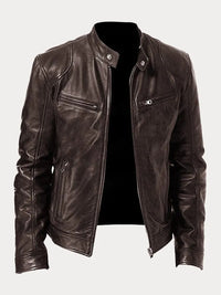 Rob | Stilvolle Lederjacke für lässige Looks – Dunkelbraun