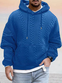 Texturierter, weit geschnittener Kapuzenpullover -  DOMI – Blau