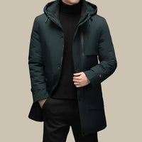 Langer wasserdichter eleganter Winterparka für Herren – Grün