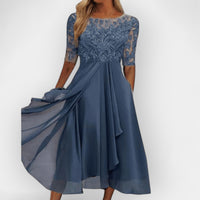 Elegantes Damen Midi-Kleid – Blau