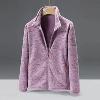 Unisex Modische Fleece Jacke | Warme – Hellviolett (Damen)