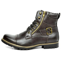 Mittellange Schnürstiefel aus Leder für Herren – Dunkelbraun