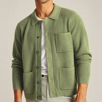 Olitreia | Warmer Strick-Cardigan für Herren – Grün