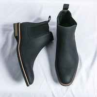 Herrenstiefel | Elastische Seiten Schlupfform über Knöchel – Mitternachts schwarz