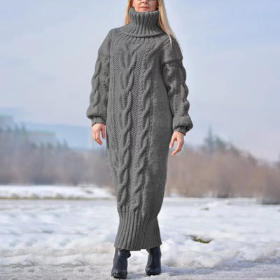 Lunelor | Lässiges Strickkleid mit Rollkragen für Winter