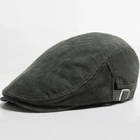 Unisex Modische Cord Baskenmütze | Stilvoll – Olivgrün
