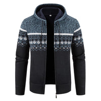 Julian | Vintage Cardigan mit Reißverschluss – Blau-Grau
