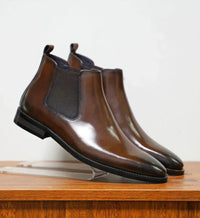 Herren Stiefeletten | Schlichte Form mit geschlossener Kontur – Braun