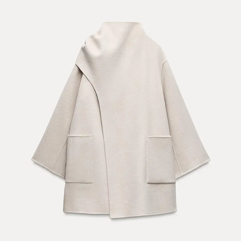 Lehmann Modehaus | Bequem Damen-Asymmetrischer Wollmantel