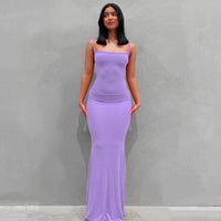 Julia | Maxikleid Slim – Veilchen - Ärmellos