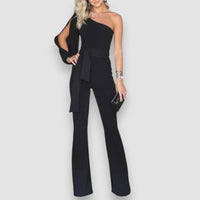 Emlily | Eleganter Ein-Schulter-Overall – Schwarz