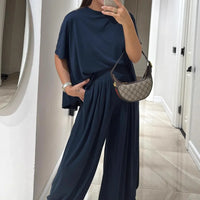 Vellune™-Set mit Lockerer Passform und Edlem Look – Dunkelblau