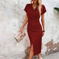 Festliches Midikleid für Damen | Hochzeitsgast – Bordeaux