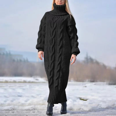 Lunelor | Lässiges Strickkleid mit Rollkragen für Winter