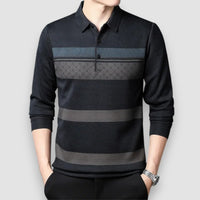 Browny | Striped Polo Shirt – Schwarz
