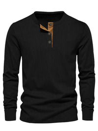 Easton™ | Klassisches Herren-Langarmshirt – Schwarz