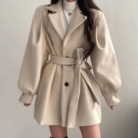 Trenchcoat Damen Kurz Modern | Oversized Elegant – Beige