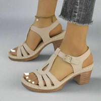 Irma | Orthopädische Sandalen mit Absatz – Khaki