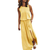 Elsie -   Elegantes Sommer-Maxikleid – Gelb