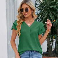 Pauline™ Bluse mit gestuften Ärmeln und Frontfalte – Grün
