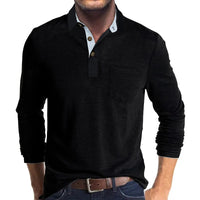 Jörg™ | Herren Langarmshirt in Unifarbe – Schwarz