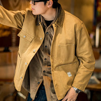 Wilease | Herrenjacke Dick Warm 100% Baumwolle – Ingwer gelb