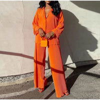 Olivia Elegantes Set | Sommer modernes luftiges Damen Zweiteiler-Set – Orange