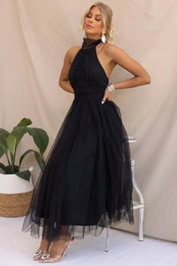 Sonya - Rückenfreies elegantes Sommerkleid – Schwarz