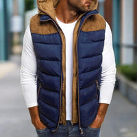 Weste für Herren - Stilvolle leichte Sommerjacke mit Kapuze – Dunkelblau