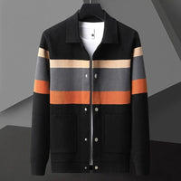 GERBICH - STRICKJACKE MIT STREIFEN UND KNÖPFEN – Orange
