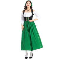 Damen Lange Oktoberfest Dirndl Kleid – Grün