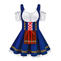 Damen Mini Elegante Oktoberfest Dirndl Kleid – Blau