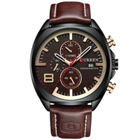 Wasserdichte Militär-Chronographen-Sportuhr – Kastanienbraun