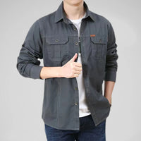 Hemd für Herren - Sommerliches Outdoor Overshirt mit Brusttaschen – Grau