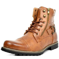 Mittellange Schnürstiefel aus Leder für Herren – Braun
