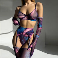 Serena | 5-teiliges Tie Dye Dessous Set – Amethyst