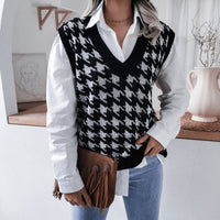 Bersha College Sommerpullover | Leichter Damenpullover im College-Stil mit Druck – Schwarz