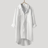 Sabrina | Luxuriöse Oversize Langarmbluse – Weiß