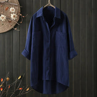 Sabrina | Luxuriöse Oversize Langarmbluse – Blau