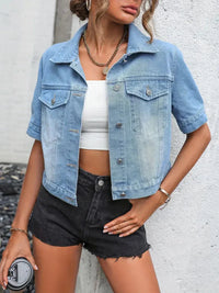 Heidi-Mode | Jacke Kurzarm Denimjacke – Hellblau