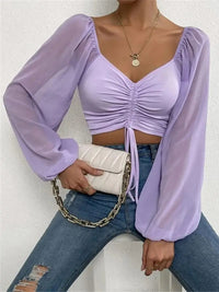 Violet | Elegantes langärmeliges Frühlingstop – Violett