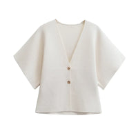 Lina | Minimalistische Bluse mit Knopfleiste – Weiß