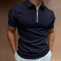 Santiago Zip-Up Poloshirt | 50% RABATT – Schwarz