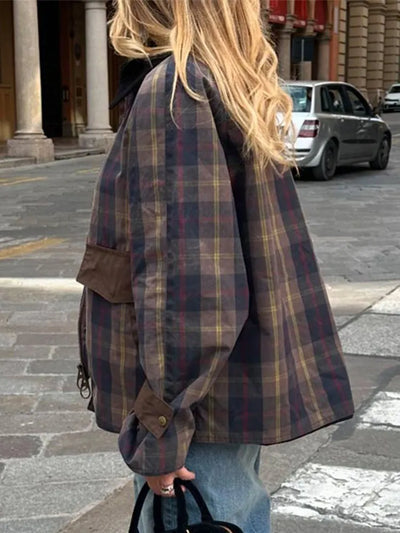 Rerhilha | Trendige damenjacke mit kariertem patchwork