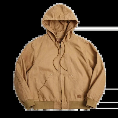 Wicelise | Vintage Kapuzenjacke Canvas Modisch Baumwolle