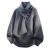 Aurelia Scarf-Neck Knit – Grau